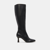 GYRA WIDE CALF BOOTS BLACK LEATHER - re:vita
